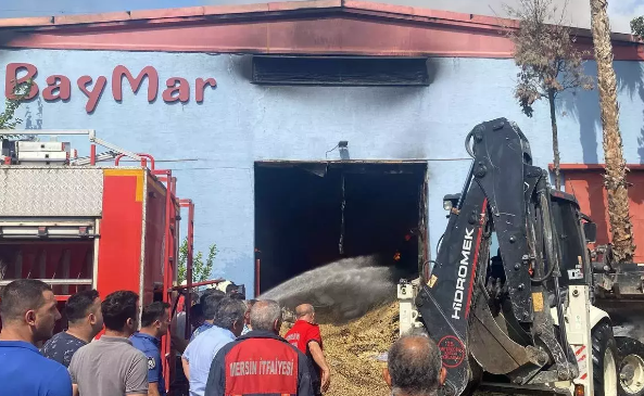 Mersin Serbest Bölgesi’nde Yangın Mersin Serbest Bölgesi’nde bir kuru yemiş firmasının deposunda çıkan yangın