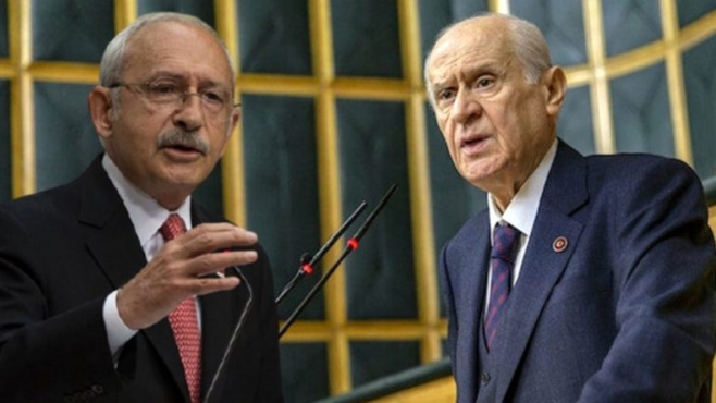 Millet İttifakı cumhurbaşkanı adayı Kemal Kılıçdaroğlu, MHP Genel Başkanı Devlet