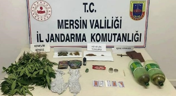Mersin İl Jandarma Komutanlığı ekipleri uyuşturucu madde kullanan ve ticaretini