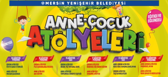 Yenişehir Belediyesi, yaz okullarında verilen eğitimlere ek olarak, Anne ve