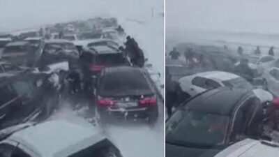 Kazakistan’ın kuzey ve doğusunda bugün etkili olan şiddetli kar fırtınası