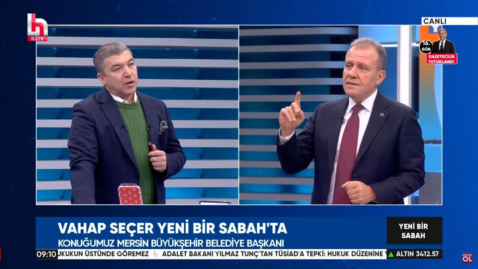 Mersin Büyükşehir Belediye Başkanı Vahap Seçer, Halk TV ekranlarında yayınlanan