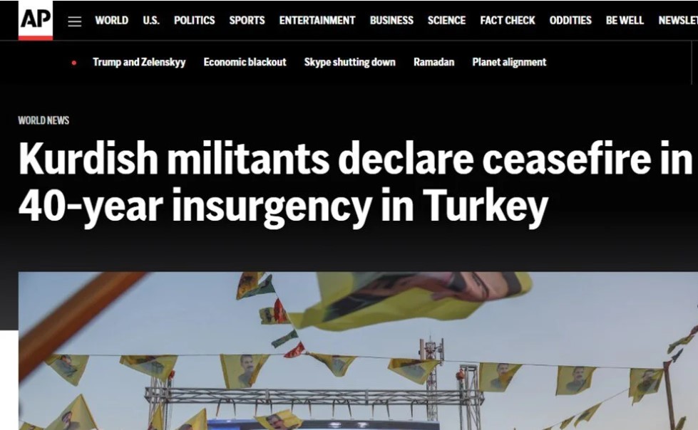 Teröristler “ateşkes” dedi! Dünya basını manşete taşıdı! Terör örgütü PKK’nın elebaşı Abdullah Öcalan’ın çağrısının ardından ateşkes ilan