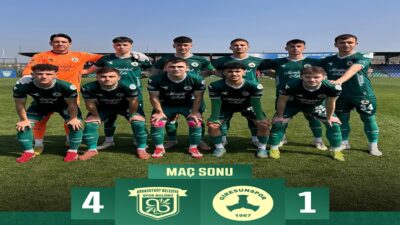 Giresunspor deplasmanda Arnavutköy Belediyespor’a da mağlup oldu ve matematiksel olarak da 3.