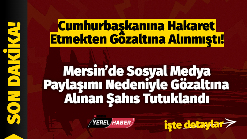 Mersin’de gözaltına alınan şahıs tutuklandı