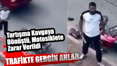 Mersin Akdeniz’de yaşanan trafik tartışması, motosikletli bir sürücünün aracına zarar