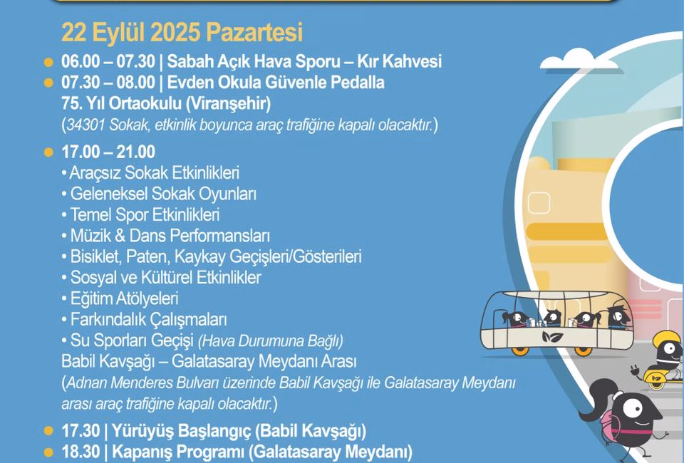 
Avrupa Hareketlilik Haftası Araçsız Sokak Günü ve Kapanış Etkinliği
