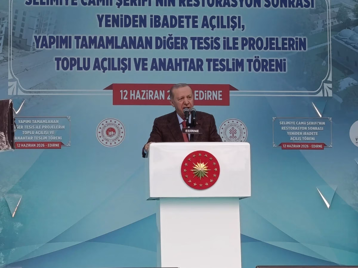 EDİRNE – BHA Cumhurbaşkanı Recep Tayyip Erdoğan, Edirne’de gerçekleştirilen toplu