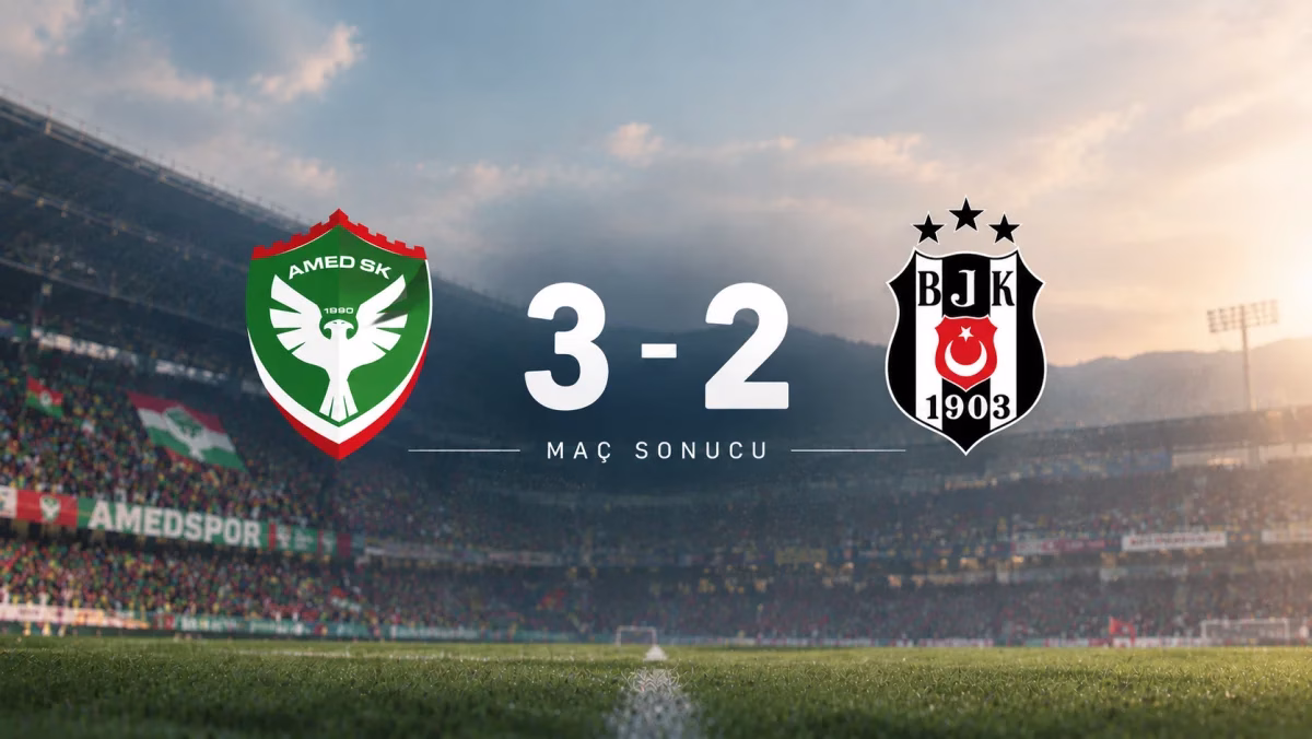 Trendyol Süper Lig’in 6. haftasında Amedspor, sahasında Beşiktaş’ı 3-2 mağlup