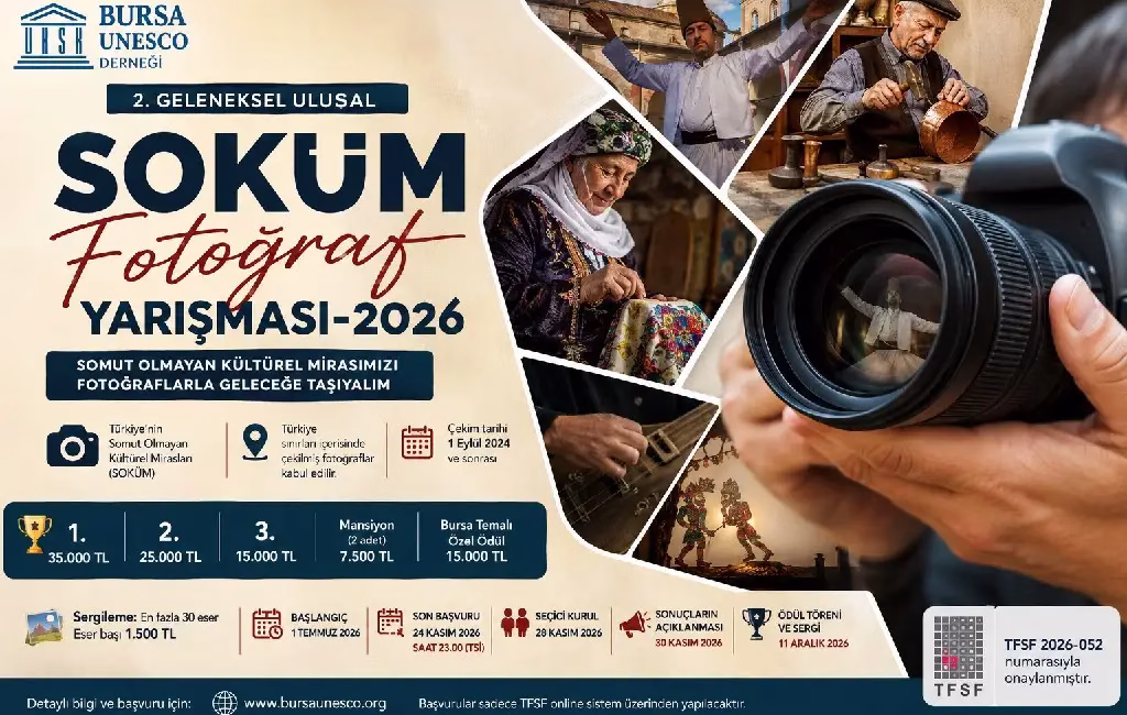 Türkiye’nin kültürel mirası fotoğraf karelerinde yarışacak Bursa UNESCO Derneği tarafından düzenlenen 2. Geleneksel Ulusal Somut Olmayan