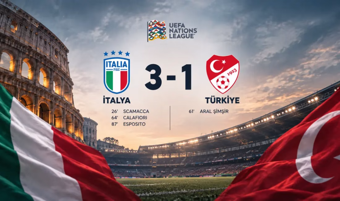 İtalya 3-1 Türkiye, A Millî Takım deplasmanda mağlup İSTANBUL – BHA UEFA Uluslar A Ligi 1. Grup’ta A