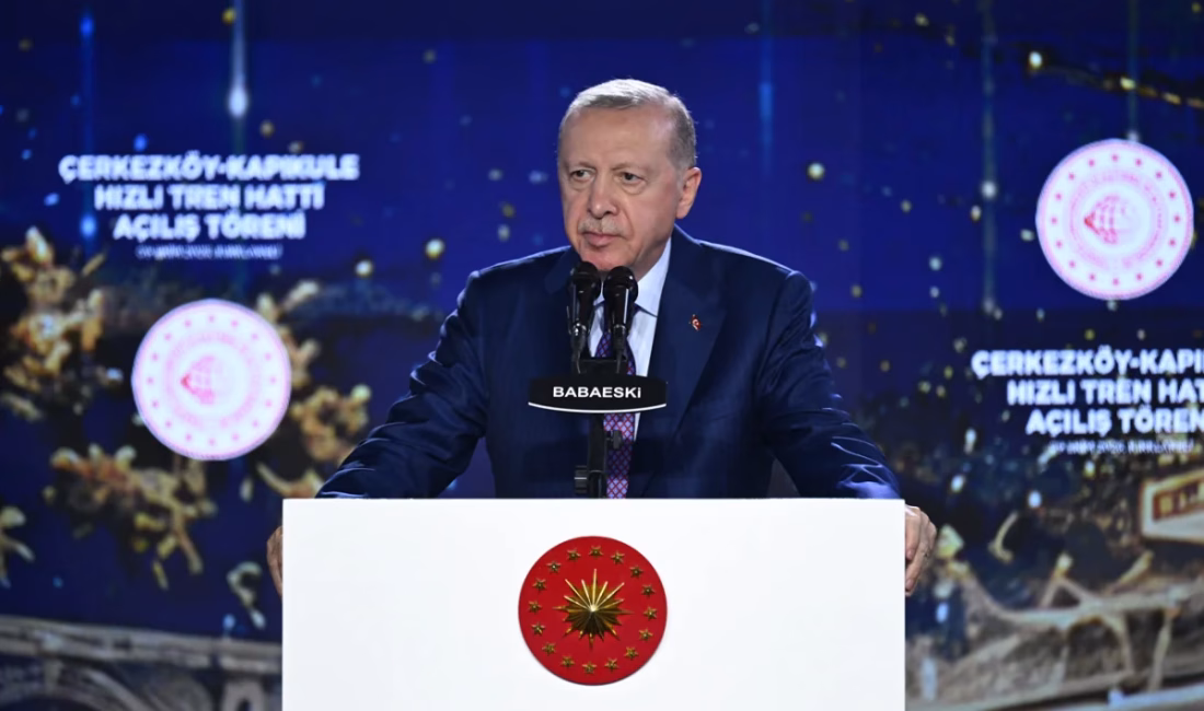 Türkiye’nin ulaştırma yatırımları 355 milyar dolara ulaştı KIRKLARELİ – BHA Cumhurbaşkanı Recep Tayyip Erdoğan, Çerkezköy-Kapıkule Hızlı Tren