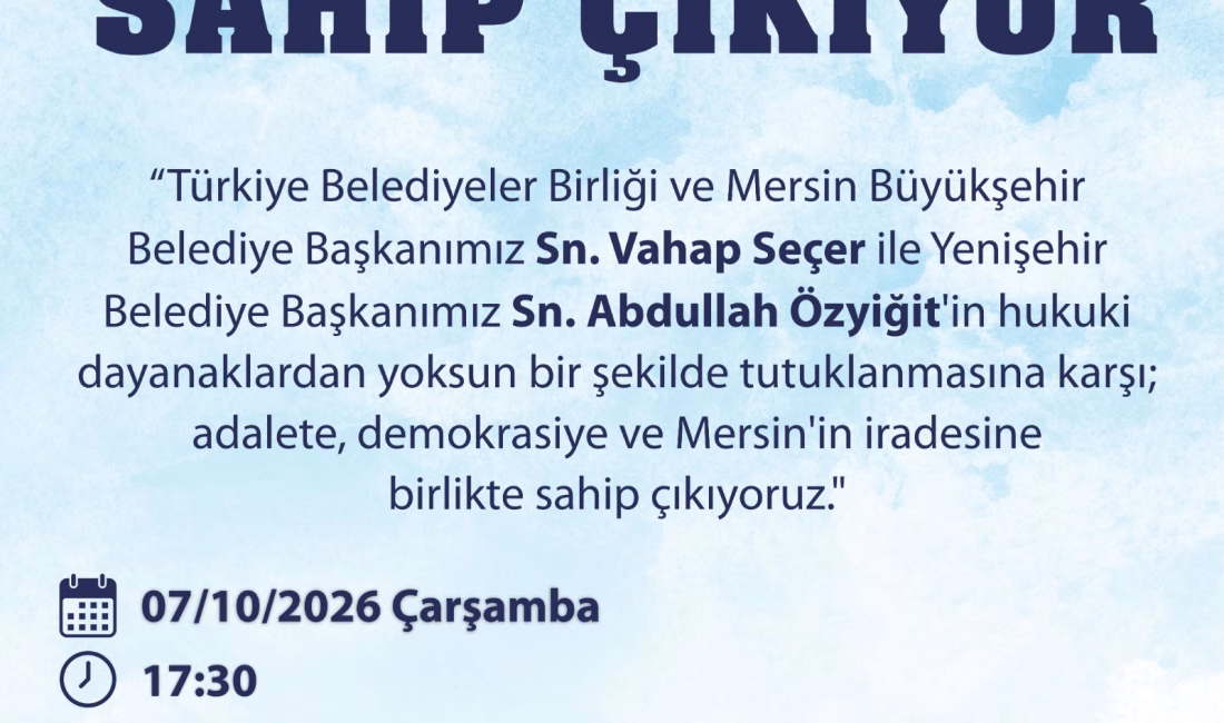 CHP Mersin İl Başkanlığı, Türkiye Belediyeler Birliği ve Mersin Büyükşehir